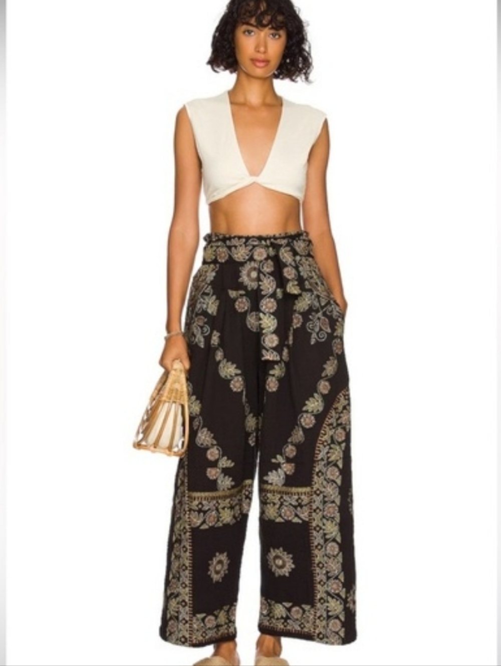 Free People Samara Embroidered Boho Pants EUC.